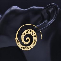 Boucles d'oreilles en forme de fleur bohème pour femmes en acier inoxydable couleur or rondes