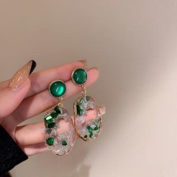 Boucles d'oreilles longues en cristal hyperbole pour femmes boucles d'oreilles rondes en opale