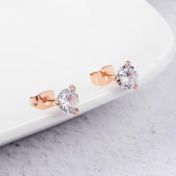 Boucles d'oreilles simples en zircon cubique 0.7 Carat couleur or Rose couleur argent bijoux en