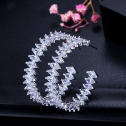 CWWZircons-boucles d'oreilles pour femmes couleur or blanc en zircone cubique grandes boucles