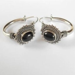 Boucles d'oreilles Vintage en métal pour femmes ensemble avec motif gravé à la main et pierre