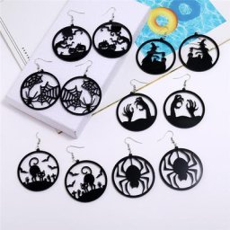 Dorypik-Boucles d'oreilles pendantes en toile d'asile d'Halloween pour femmes boucles d'oreilles