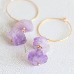Boucles d'oreilles en cristal améthyste boucles d'oreilles en pierre précieuse violette boucles