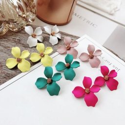 Boucles d'oreilles hautes en métal coloré nouveau Style petites fleurs pour femmes jolis pendants