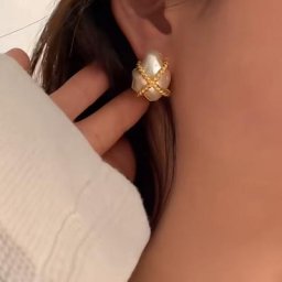 SRCOI-Boucles d'oreilles baroques en perles irrégulières pour femmes bijoux géométriques torsadées