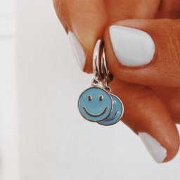 Boucles d'oreilles créoles en émail multicolore pour femmes visage rond mignon breloque drôle