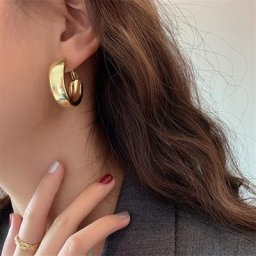 Boucles d'oreilles créoles géométriques minimalistes pour femmes et filles grand cercle bijoux