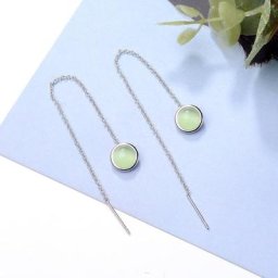 Boucles d'oreilles pendantes simples en fil d'opale verte pour femmes et filles bijoux de luxe