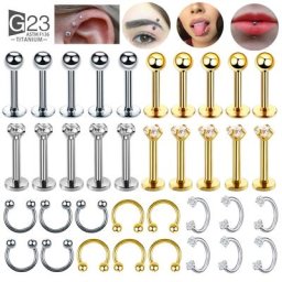 ASTM-F136 Titane Tragus Piercings Labret Stud Jules Anneaux Piercing Oreja Cartilage Boucle