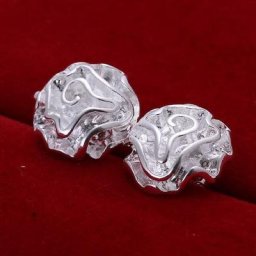 Boucles d'oreilles fleur rose en argent pour femme goujon créatif bijoux mignons fête de mariage
