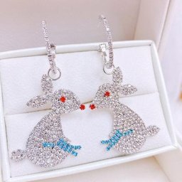 Boucles d'oreilles en forme de lapin mignon pour femmes Design de mode bijoux de mariage