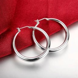 Boucles d'Oreilles Rondes en Argent Sterling 925 pour Femme Bijoux de Haute Qualité Breloque
