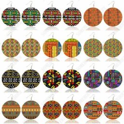 SOMEBATHING-Boucles d'oreilles pendantes en bois turc Ankara pour femme motif géométrique bohème