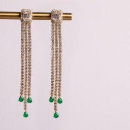 Boucle d'oreille pompon plaqué or pour femme bijoux de luxe longue goutte de larme CZ tennis