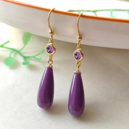 Boucles d'oreilles goutte d'eau d'améthyste naturelle pour femme bijoux de mariage élégants et