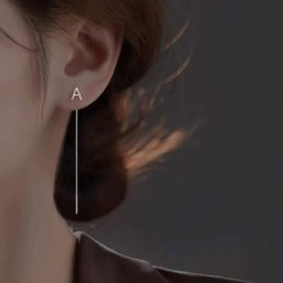 Boucles d'oreilles en argent pour femmes 26 lettres au choix longues lignes de glands bijoux de