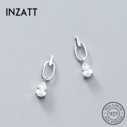 INZATT – boucles d'oreilles en argent Sterling 925 pour femmes bijoux minimalistes ovales en