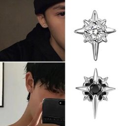 Boucles d'oreilles Punk à Clip en acier inoxydable 4 pièces aimant puissant étoile Non Piercing