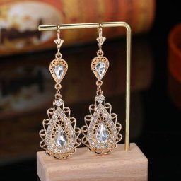 Boucles d'oreilles décoratives en métal bijoux de mariée algérien Design crochet français goutte