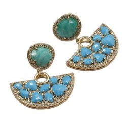 GG – boucles d'oreilles rondes en grenat naturel pour femmes bijoux de couleur or plaqué CZ Style