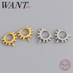 WANTME – Mini boucle d'oreille en argent Sterling 925 véritable perles rondes Punk Rock