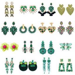 JURAN – boucles d'oreilles pendantes avec strass verts bijoux à breloques en cristal accessoires