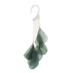 Boucles d'oreilles pendantes en plumes naturelles boucles d'oreilles pendantes vertes breloques de