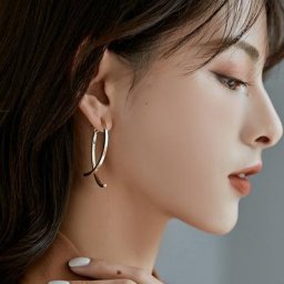 Boucles d'Oreilles Géométriques Minimalistes en Or et Argent Bijoux de ix Cadeau pour Femme