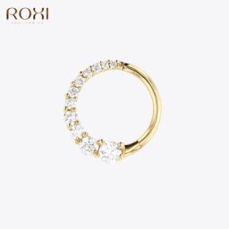ROGHTS-Boucles d'oreilles créoles en argent regardé 925 pour femme bijoux de piercing pièces du