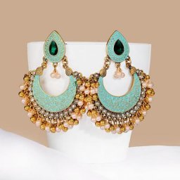 Boucles d'oreilles à pampilles en perles sculptées pour femmes bijoux ethniques rétro secteur