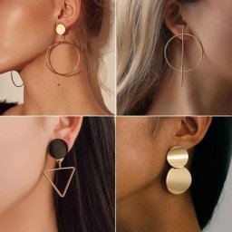 Boucles d'oreilles géométriques pour femmes mode coréenne bijoux Vintage rond asymétrique