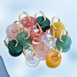 Grand Donut rond pierre naturelle cristal pendentifs boucle d'oreille mode couleur or boucles