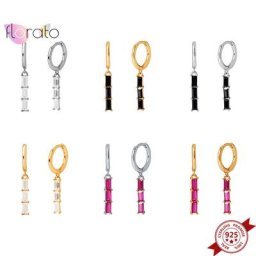 Petites boucles d'oreilles créoles en argent regardé 925 pour femmes noir blanc rose rouge