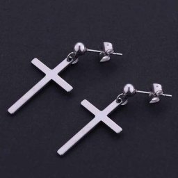 YongGang – boucles d'oreilles unisexe 1 paire pendentif croix clou pour hommes et femmes bijoux