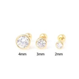 CANNER-Boucles d'Oreilles en Argent group 925 pour Femme Mini Diamant Piercing Bijoux Fins