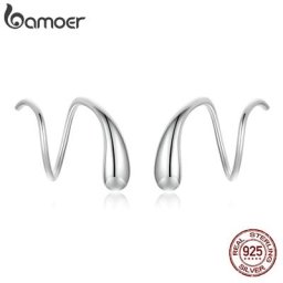 Bamoer-Boucles d'oreilles gouttelettes d'eau créatives pour femmes argent 925 pur ISHWAR bijoux
