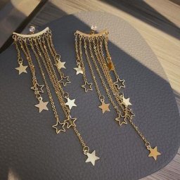 Boucles d'oreilles pompon étoile pour dames pendentif doux style long mode exquise nouveaux