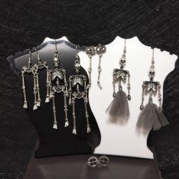 Boucles d'oreilles gothique crâne y2k pour femmes Punk Rock Vintage squelette créatif longue fête