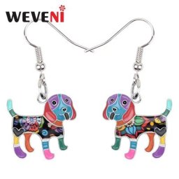 Wveni – boucles d'oreilles en métal pour femme et fille bijoux en forme de chien Animal de