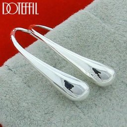 DOTEFFIL – boucles d'oreilles en argent Sterling 925 avec gouttes d'eau/gouttes de pluie pour femme