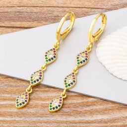 Boucles d'oreilles mauvais œil Fatima en strass pour femmes 1 paire Vintage Simple tendance