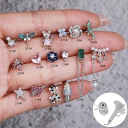 Boucles d'Oreilles en Forme de Petit Animal avec Plaque Argentée Mignonnes à la Mode avec Vis