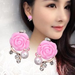 Boucles d'oreilles en perles de coquillage pour femmes fleur de rose biscuits mode coréenne