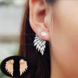 Boucles d'oreilles ailes d'ange en biscuits classiques pour femmes goujon de plume gothique bijoux