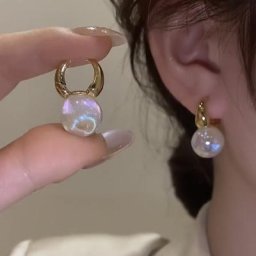 Boucles d'Oreilles en Forme de Goutte d'Eau et de Perle Bijoux Élégants Simples et Mignons pour