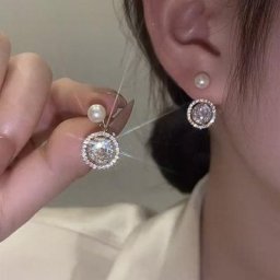 Boucles d'oreilles en perle de Zircon coréen pour femmes Vintage géométrique rond mignon bijoux