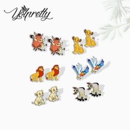 Boucles d'oreilles à tige en acrylique pour parler du roi Simba et des amis élection xy artisanat