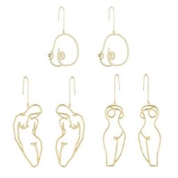 Kit de boucles d'oreilles créoles pour femmes 3 paires simples corps féminin mammifère délicat
