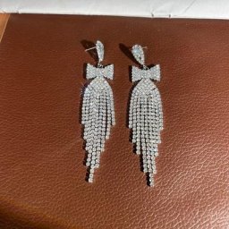 Boucles d'oreilles papillon en cristal pour femmes grand pendentif en strass brillant bijoux à la