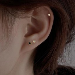 Boucle d'oreille piercing en cristal pour femmes et filles petit goujon carré cartilage hélice